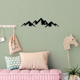 Wallity Mountain - 7 Escultura de Pared de Metal Negra